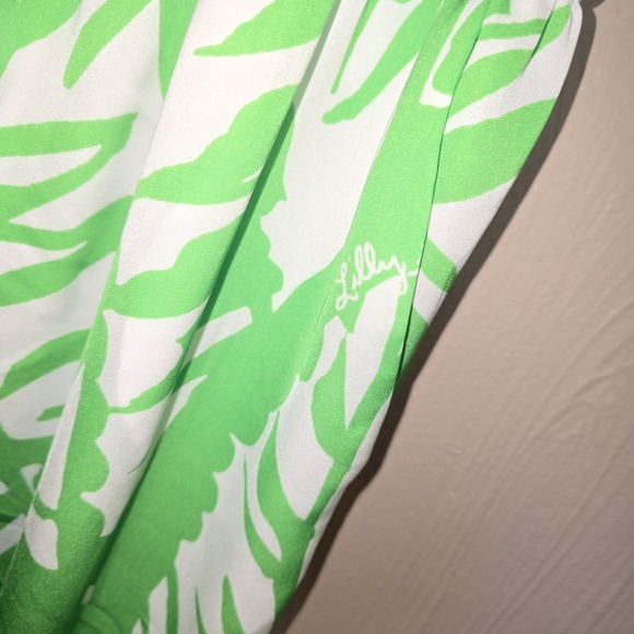 LILLY PULITZER For Target tropical Island Green/White Satin Jumpsuit Sz XS - Picture 5 of 8